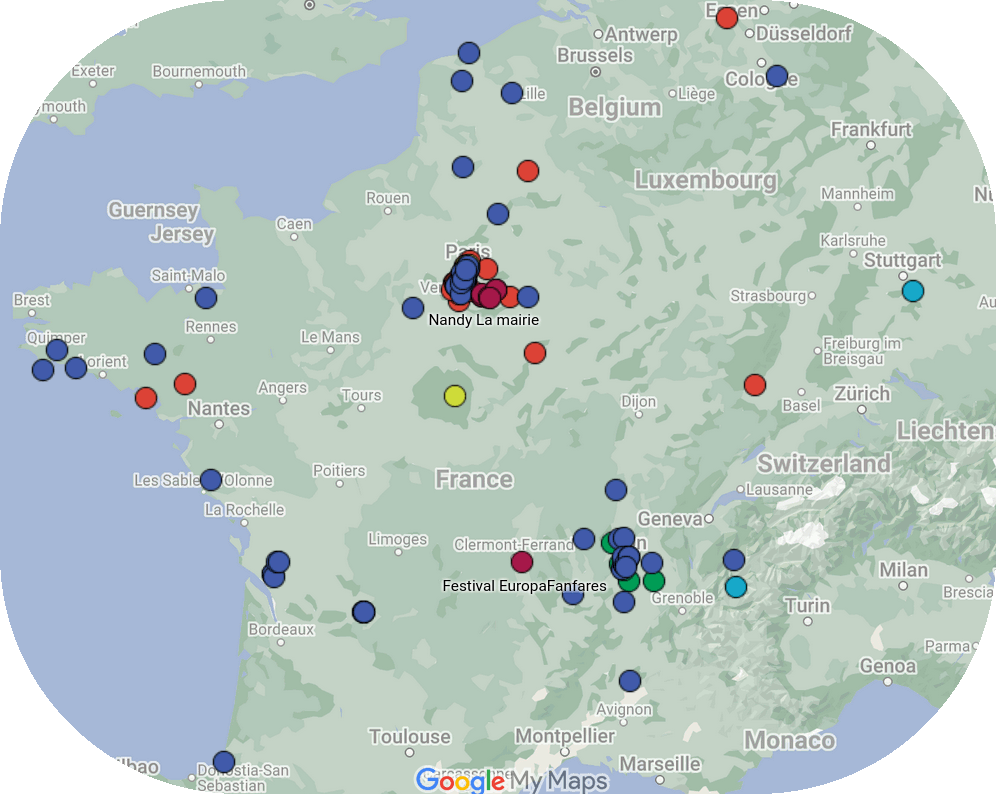 Carte des concerts